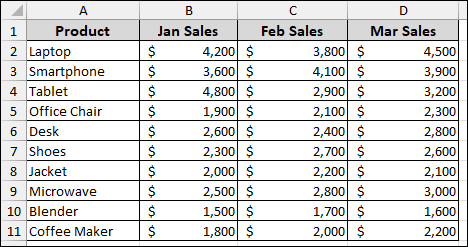 Using Sort Feature to Sort Horizontally