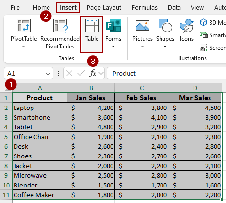 Using Sort Feature to Sort Horizontally
