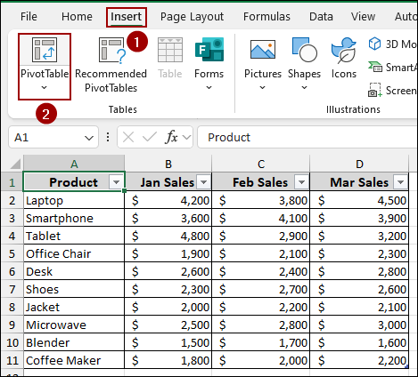 Using Sort Feature to Sort Horizontally