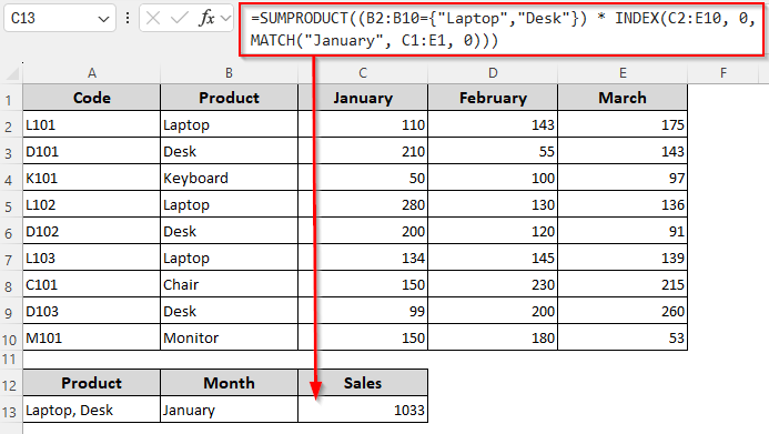 Extract Sum Based on One or Two Row and Column Criteria