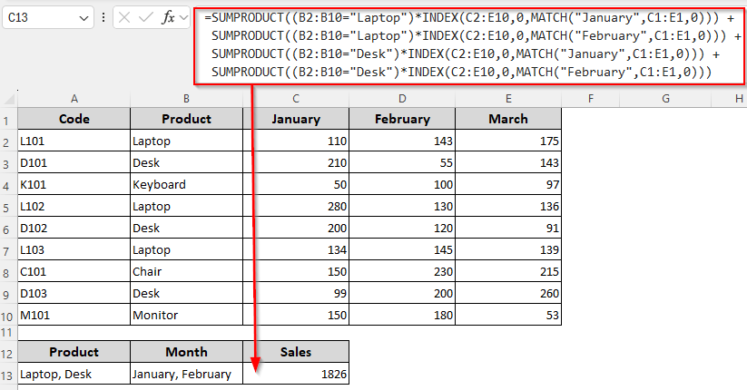 Extract Sum Based on One or Two Row and Column Criteria