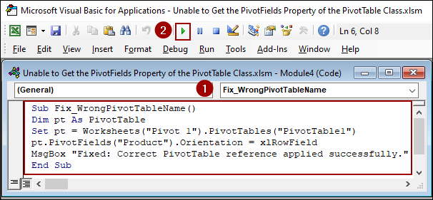 Using the Wrong PivotTable Reference