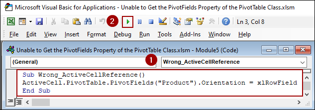 Selecting a Cell Outside the PivotTable
