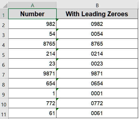 Format as Text to Preserve Leading Zeros