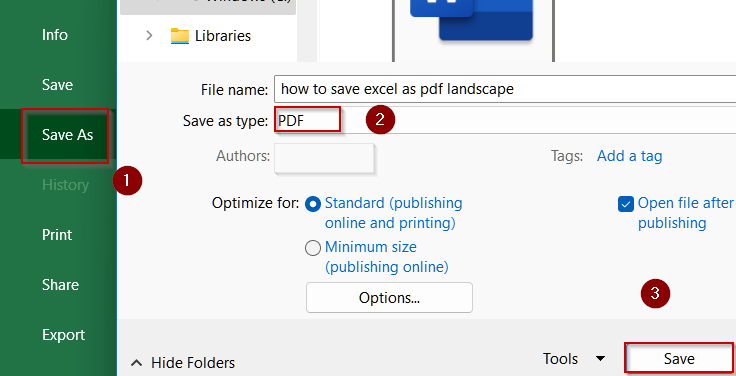 Steps to Save Excel As PDF Landscape