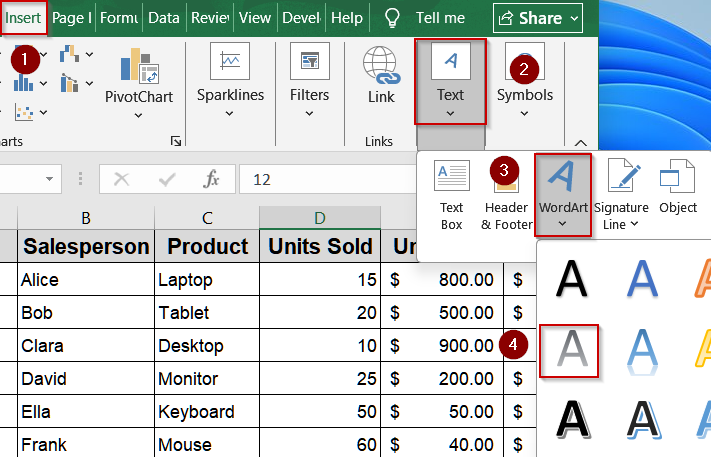 Using WordArt Text as a Watermark in Excel