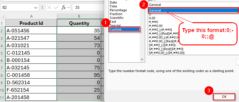 Use Custom Number Formatting for Blank Cells If No Data