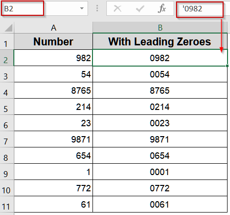 Add an Apostrophe Before the Number