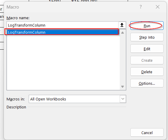 Log Transformation with VBA Automation
