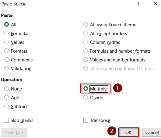 Make Use of Paste Special for Quick Conversion