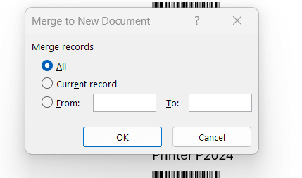 Using Word Mail Merge with Excel Data