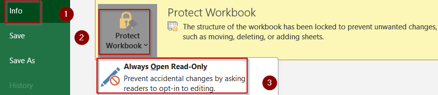 Disable Always Open Read-Only Option