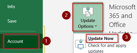 Update Excel and Check for Conflicting Programs