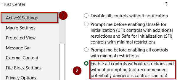 Verify File Format and Enable Macro Settings Globally