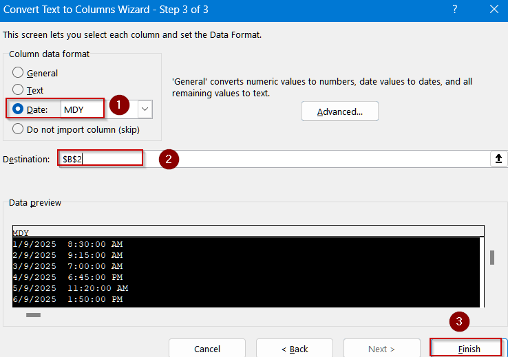 Quick Conversion Using Text to Columns