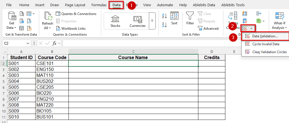 Drop-Down List for Easy Lookup Selection