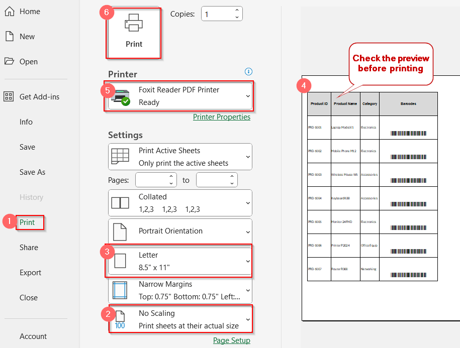 Designing and Printing Labels Directly in Excel  (Alternative Method)