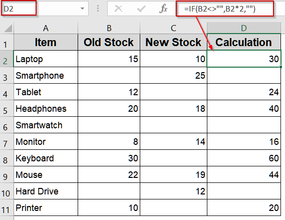 Use IF Function to Calculate Based on a Single Cell