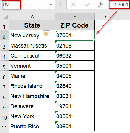 Solve Leading Zero Issue by Adding an Apostrophe at the Beginning
