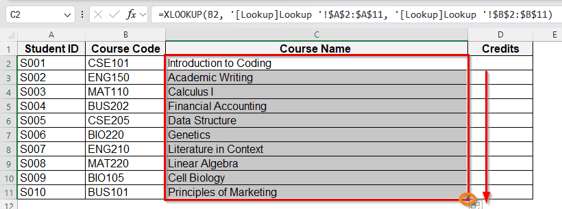 Create a Lookup Table using XLOOKUP Function