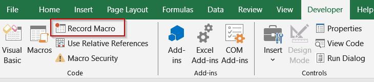 Steps to Use Macro Recorder in Excel