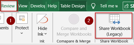 Add Share Workbook (Legacy) to the Ribbon