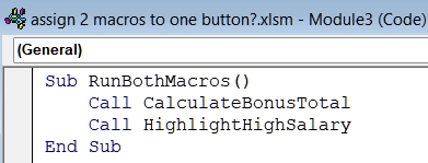 Steps to Assign Two Macros to One Button in Excel