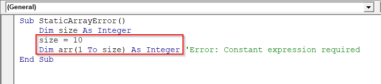 Use Redim for Dynamic Arrays Instead of Static Arrays