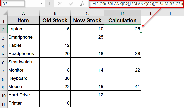 Use COUNTA or ISBLANK Function for Specific Checks