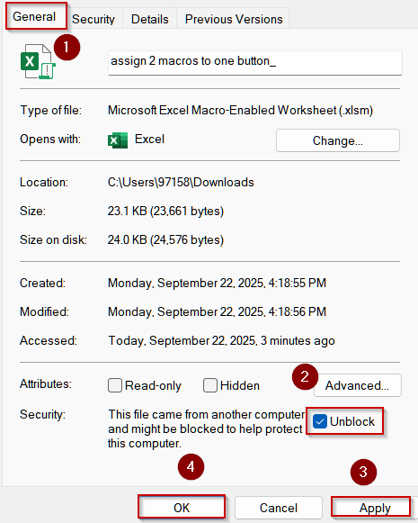 Unblock Macros in Downloaded Files