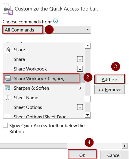 Use the Quick Access Toolbar (Alternative) 