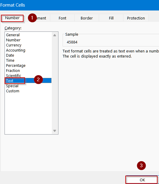 Pre-Format the Column as Text to Preserve Dates