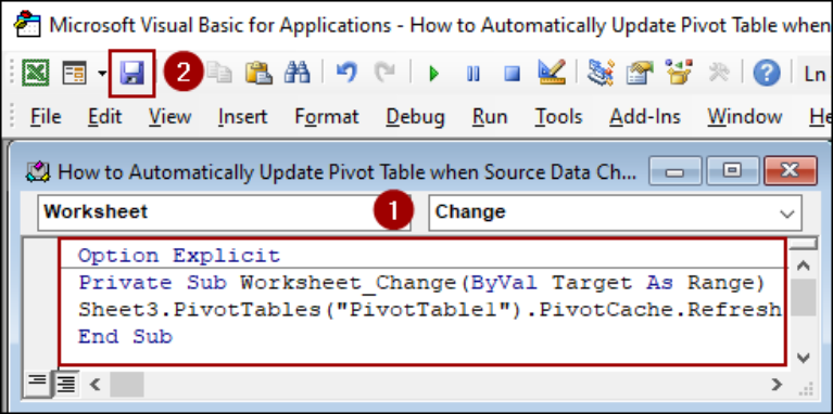 Automatically Update Pivot Table When Source Data Changes - Excel Insider