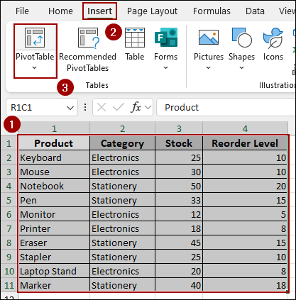 Embedding VBA Code to Update Pivot Table When Source Data Changes in Excel Automatically