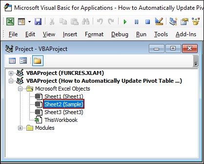 Embedding VBA Code to Update Pivot Table When Source Data Changes in Excel Automatically