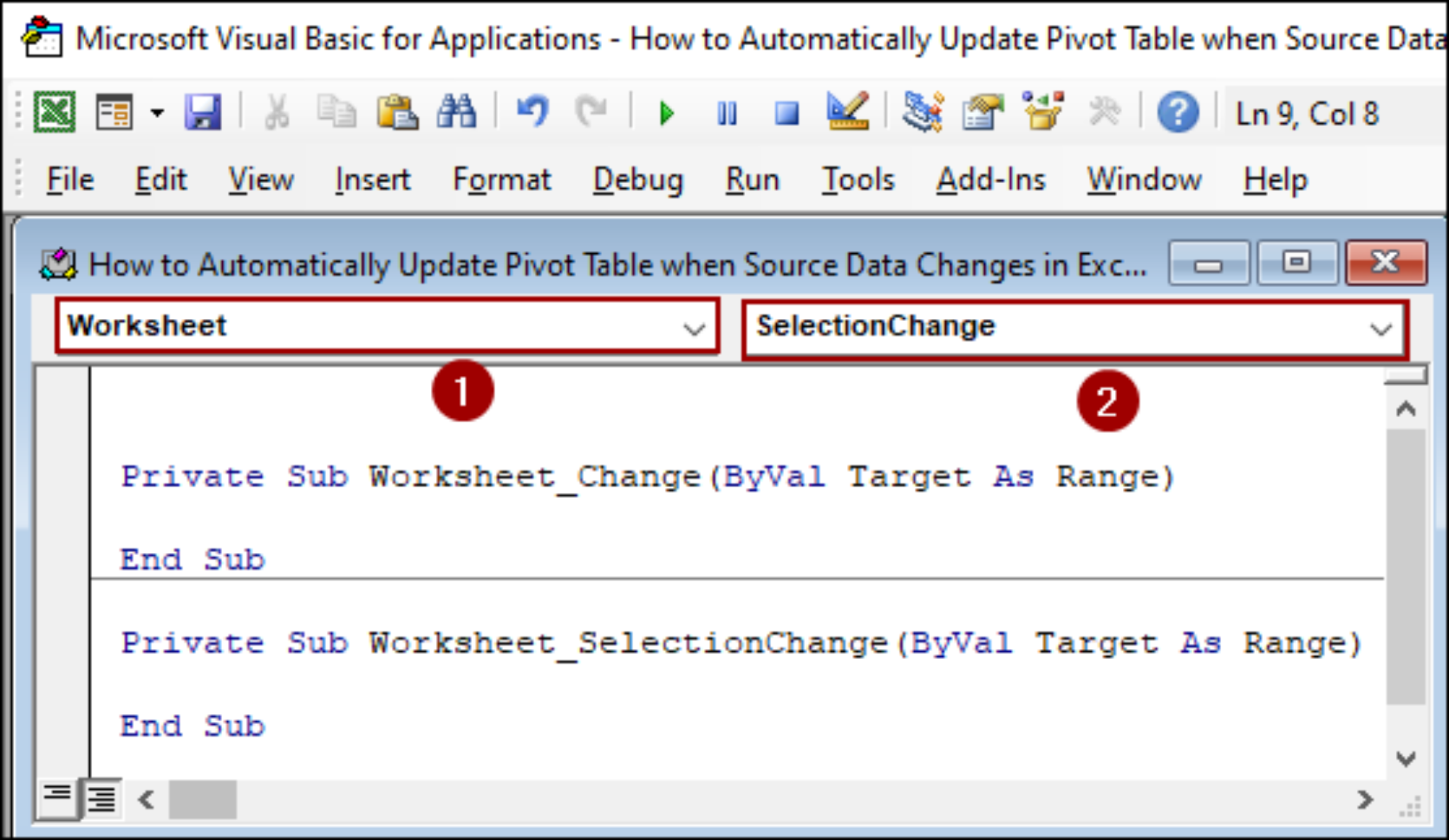 Automatically Update Pivot Table When Source Data Changes - Excel Insider