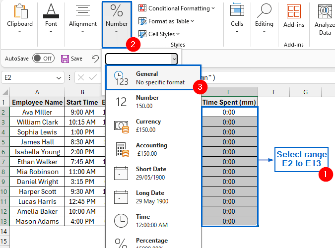 Convert Hours to Minutes Using HOUR and MINUTE Functions