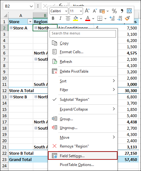 Steps to Create Custom Subtotal in Excel Pivot Table
