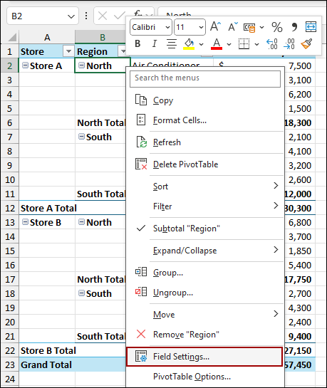 Steps to Create Custom Subtotal in Excel Pivot Table