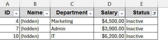 Delete Hidden Rows Created by Filter Option