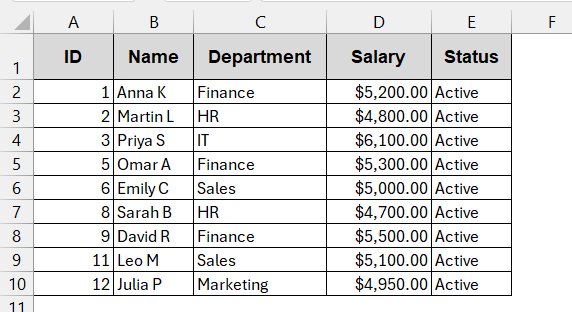 Use Go To Special Selection to Clean Hidden Rows