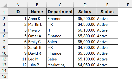 Manually Delete Hidden Rows in Small Worksheets