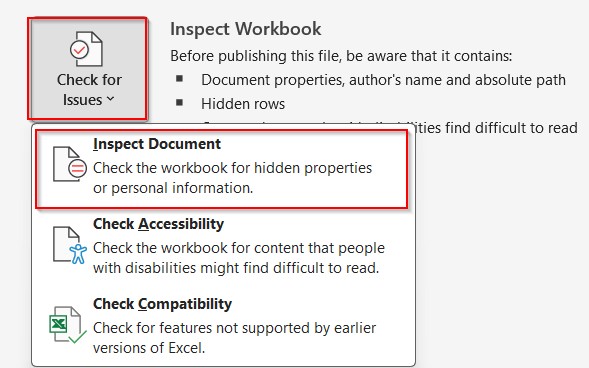 Remove Hidden Rows with Excel’s Built-in Inspector