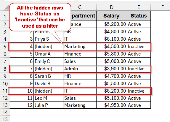 Delete Hidden Rows Created by Filter Option