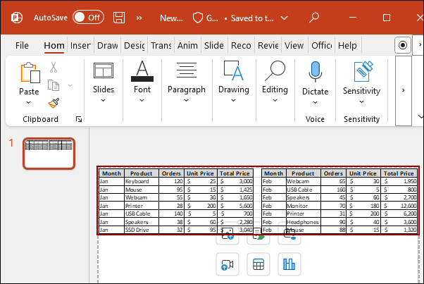 Hidden Rows in the Excel Sheet Before Embedding