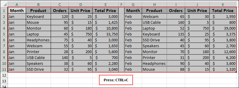 Hidden Rows in the Excel Sheet Before Embedding