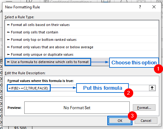 Directly Use IF Statement in Conditional Formatting Without Helper Column