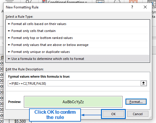Directly Use IF Statement in Conditional Formatting Without Helper Column