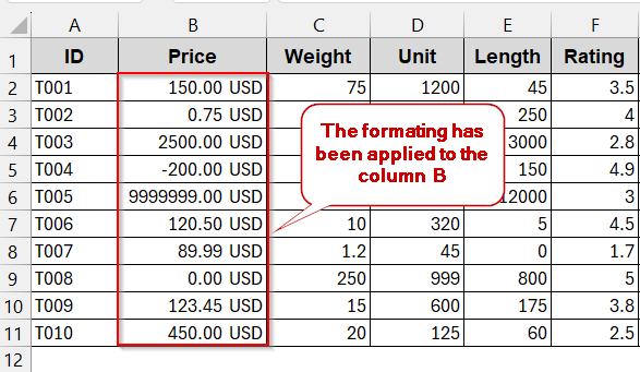 Add Suffix Text with Numbers Using Custom Format