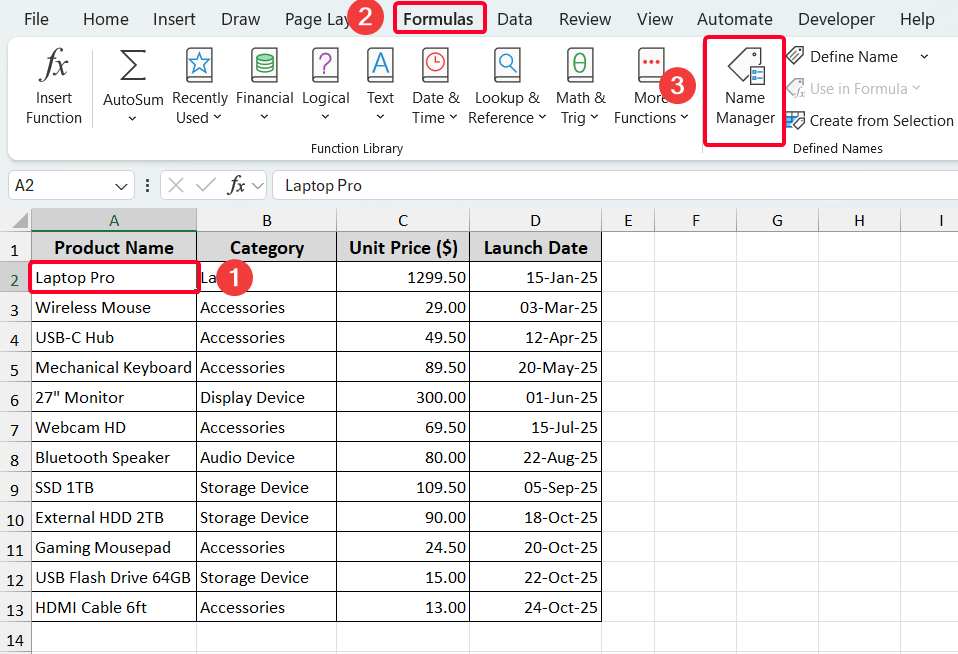 Display Text Using Named Range